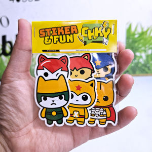 Stiker Dekoratif Karakter Superhero Animasi untuk Sekolah dan Kantor - Warna Cerah & Lucu