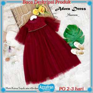 Adora Dress | Baju Brokat Anak Perempuan & Dewasa | Kostum Carnaval Karnaval Ulang Tahun | Azzafran