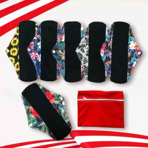 7-in-1 Regular Flow Bamboo Charcoal Reusable Menstrual Cloth Pads | ZeJe