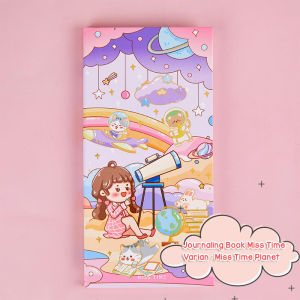 BUKU DIARY JOURNALING HARD COVER LEBAR ISI 60 LEMBAR MOTIF MISS TIME SERIES PEREMPUAN KARTUN FULL KOTAK KOTAK GRID | CUTE STUFF | JOURNALING