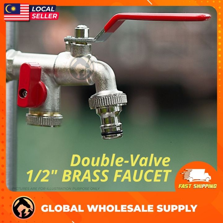 DoubleValve 90 Degree Water Tap High Quality Washing Machine Faucet