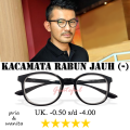 Kacamata Minus Resep Kanan Kiri Ukuran Sama Tersedia Ukuran -0.50 Sampai -4.00 Frame Hitam Full Bingkai Kotak Oval - BISA BAYAR DIRUMAH. 