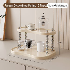 Rak Serbaguna Estetik 3 Tinkat Tempat Gelas Cangkir&Kosmetik-Penyimpanan Multifungsi