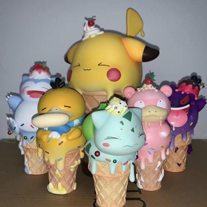 Pokemon Ice Cream Series Anime Toy Pikachu Bulbasaur Psyduck Snorlax ...