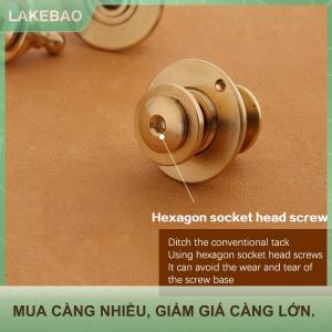 【LAKEBAO】 1 chiếc khóa túi bằng đồng khóa lò xo khóa chèn kim loại đầu tròn trang trí phụ kiện tự làm đồ kim khí thủ công bằng da