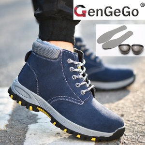 Brand GenGeGo（ 3 Days Delivered COD）New High-top Safety Shoes Anti-smashing Anti-puncture Protective Steel-toed Shoes Mens Work Safety Boots