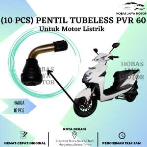 (10 Pcs) Pentil Tubeless PVR 60 Karet Bengkok Motor Listrik