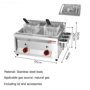Mideca Gas Deep Fryer Stainless Steel Deep Fryer 24L French fries With fryer Heavy Duty Deep Fryer with filter Easy to clean