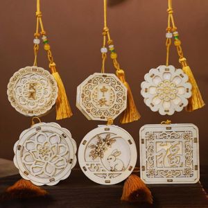 ZHONGMEET Luminous Wooden Mooncake Lantern Portable Handmade Glow Festival Decor Pendant DIY Craft Kit Vintage Mid-Autumn Ornament Moon Festival