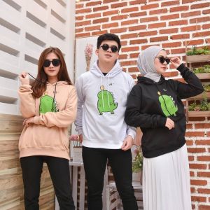 CUTE MONSTER HI DINO Sweater Hoodie Wanita Bahan Fleece