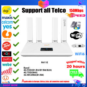 CPE611 Modified UNLOCKED Sim Modem Router R611 WiFi Tanpa Had 4G LTE CPE 4 Antenna Router