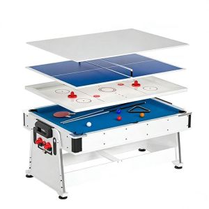 [Cozy ] Home Indoor 4-In-1 Pool Table For Villas Apartments And Communities Multifunctional American-Style Pool And Table Tennis Entertainment Table
