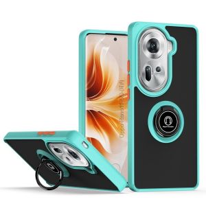 Reno 11Pro 5G 2024 Case For OPPO Reno 11 Pro Reno11 11Pro 5G 2024 Phone Casing Back Cover Shockproof Bumper Stand Ring Holder Bracket Matte Transparent Soft Stripes Edge