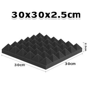 แผ่นซับเสียงกาวในตัว(12/24/36pcs) กันเสียงได้ 100% แผงโฟมอะคูสติก แผ่นกันเสียง สำหรับสตูดิโอ 30*30*5cm