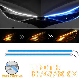Car Flexible LED Daytime Running Light Strips DRL Waterproof Turn Signal Light Flow Decorative Light for Car Headlight