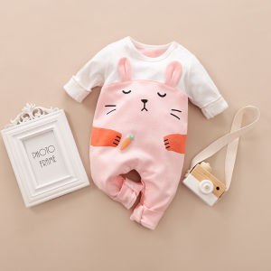 0-18 Months Newborn Baby One Piece Romper Cartoon Cow Lion Tiger Design Cotton Long Sleeve Infant Jumpsuit Warm Baby Clothing