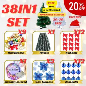 Sunlight 2FT/3FT Mini White Christmas Tree with Decor Set 2FT Christmas Tree PVC & Small Christmas Tree for Table - Mini Christmas Tree with Light Miniature Christmas Tree Stand Christmas Decorations Small Xmass Tree for Xmass Decoration Sale