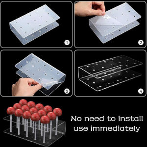 Minwen Cake Lollipop Holder Display Stand 15 Hole Clear Acrylic Holder Candy Holder