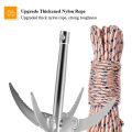 Boats Anchor Folding Weed Razor 4 Claw Anchor Sickle Water Grass Plants Cutter With Rope Landscape Lake Weed Tool. 