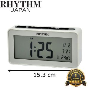 100% ORIGINAL RHYTHM Digital Beep Alarm Clock Table Desk Snooze Light Volume Calendar Thermometer (Jam Loceng) LCT102 RT