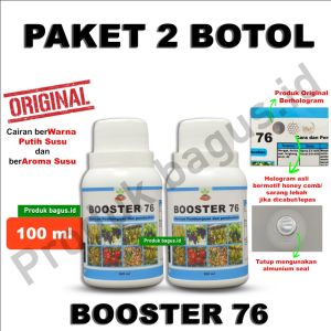 Paket 2 botol Booster 76 kemasan 100ml pupuk organik pelebat penyubur dan pembesar tanaman buah