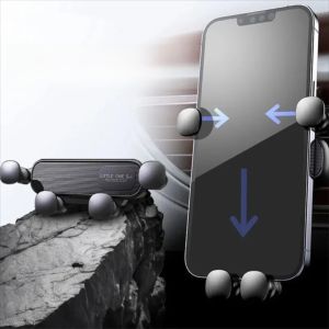 LIWU Anti Shake Gravity Car Phone Holder with Screw Clamp Air Vent Phone Mount Adjustable Mobile Cell Stand GPS Support