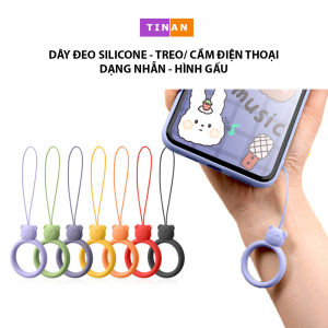 Dây Đeo Điện Thoại Silicone Hình Gấu Dạng Vòng Nhẫn