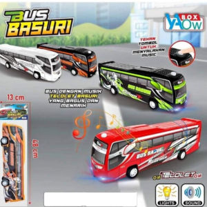 Mainan Mobil Bus BASURI TELOLET Music Dan Lampu Kelap Kalip Mobil Mobilan