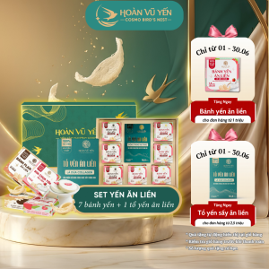 Set Hộp Quà Cao Cấp 1 Tổ yến ăn liền + 7 Bánh Yến Ăn Liền Hoàn Vũ Yến