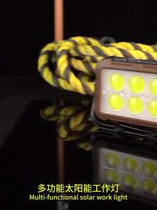 AE New solar-powered work light Type-C Rechargeable Magnetic Camping Work Light with Hook