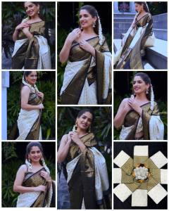 [PRE ORDER : 10 DAYS] Traditional Banarasi Style Soft Lichi Silk Saree – Exclusive Jacquard Border Blouse_ 6019_ ( Normal or Ready to Wear Saree)