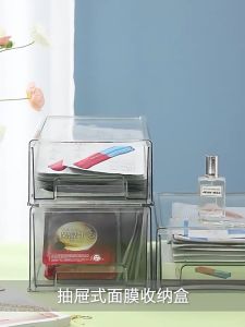 Stackable Transparent Acrylic Organizer with Drawer | Fridge Storage / Facial Mask / Makeup Organizer