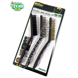 Sikat Kawat Baja 7" 9" Set MOLLAR Kuningan Nylon / Sikat Kawat Nilon Mini Cooper Steinless Set