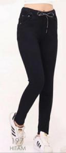 Celana Jumbo - Jeans Premium Wanita - Jumbo - Pinggang Karet - Melar - Street - 27 Sampai 38