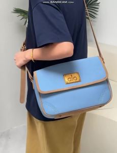 alo Women Vintage Flap Crossbody Bag Canvas & Faux Leather Trim Shoulder Bag Adjustable Strap Casual Daily Commuter Messenger Handbag