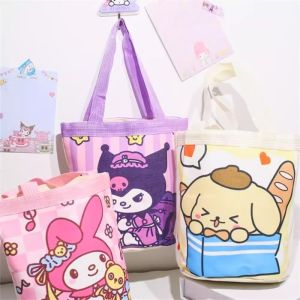 Sanrio Dễ Thương Graffiti In Xô Túi Kawaii Cinnamoroll My Melody Pochacco Kuromi Canvas Bento Túi Quà Tặng Trẻ Em