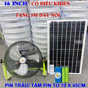 BẢO HÀNH 2 NĂM- Quạt Tích Điện Sạc Năng Lượng Mặt Trời Động Cơ Không Chổi Than Solar Fan 25w 27000 mAh Dạng Nằm Chân Quỳ 16 inch Với 12 Chế Độ Gió