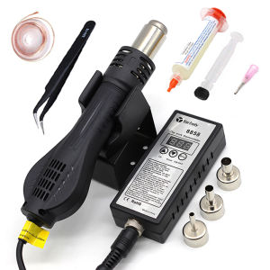 Yarboly 220V Portable BGA Rework Solder Station Hot Air Blower Heat 8858 Better 858D 858 8586 Intelligent detection and cool air Kit
