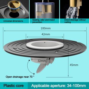 CXXP Anti-odor Shower Floor Drain Dectable Universal Sink Strainer Useful Backflow Preventer Fast Drainage Floor Drain Bathroom Supplies