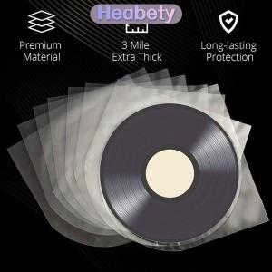 Heabety  50 cái 7 10 12 inch rõ ràng Vinyl ghi lại protecter LP kỷ lục túi nhựa chống tĩnh kỷ lục bên trong tay áo bao bì túi rõ ràng Bìa