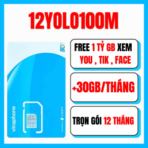 (SHIP HỎA TỐC) Sim Vinahone 4G 12YOLO100M Data Không giới hạn Xem Y0UTUBI TICTOC FABOOK Kèm 1GB/Ngày Miễn Phí 12 tháng I FREESHIP - CHƯA KÍCH HOẠT
