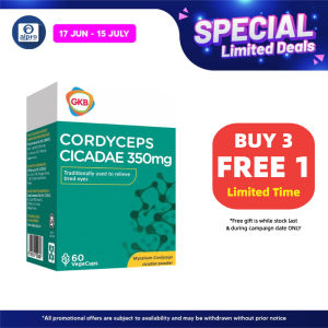 [Alpro Pharmacy] GKB Cordyceps Cicadae 350mg 60 VegeCaps | Eye Health Supplement Relieve Dry Tired Eyes Reduce Eye Pressure Glaucoma | Halal