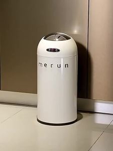 FFBH Smart Trash Can Stainless Steel Automatic Sensor Litter Bins Kitchen Bedroom Trash Cans Living Room Garbage Can Toilet Rubbish 9H4B3