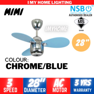 NSB MIMI 28“ mini baby ceiling fan AC motor 3 blade with remote designer fan kipas angin siling syiling fan 家用风扇