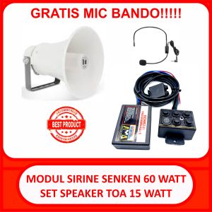 modul sirine senken 60 watt aux mic set speaker toa zh615r 15 watt