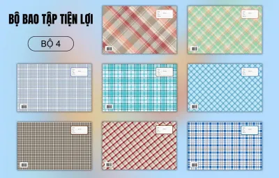Xấp 10 Tờ Bìa Bao Tập Có Lồng Kiếng Nhiều Hình Cute Dễ Thương Bao Vừa Tập 155*205mm