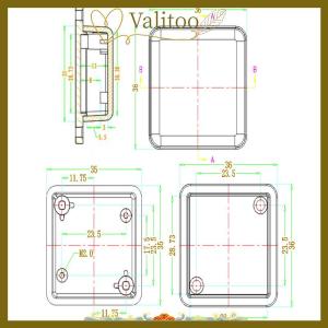[Valitoo] 36x36x15mm High Quality Small Plastic Electronics Enclosure For PCB Design Electrical Plastic Case DIY Wall Mounted Junction Box