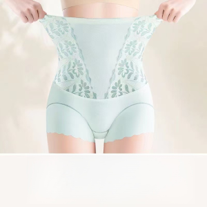 กางเกงชั้นในลูกไม้เอวสูงควบคุมหน้าท้อง กางเกงชั้นในผู้หญิง กางเกงชั้นในผ้าฝ้ายเป้ากางเกง กางเกงชั้นในกระชับสัดส่วน ยกสะโพกหลังคลอด