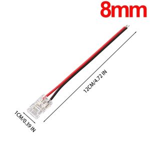 LED Light Strip Wire Connectors 8/10mm 2-Pin Solderless Mini Buckle Strip To Wire Quick Connectors Low Voltage Fast Connectors