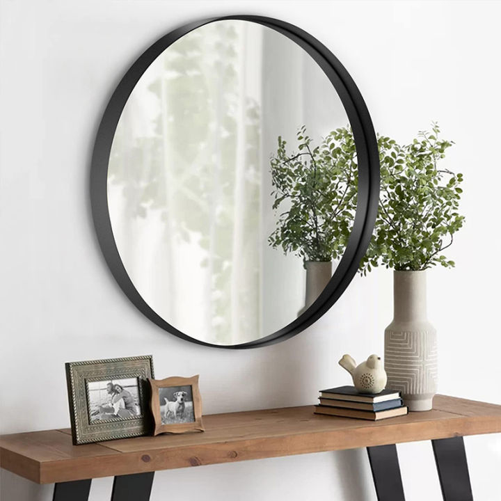 16/20 inch Round Mirror Wall Decor with Frame Large Bathroom Mirror ...